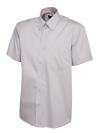UC702 Mens Pinpoint Oxford Half Sleeve Shirt Silver Grey colour image